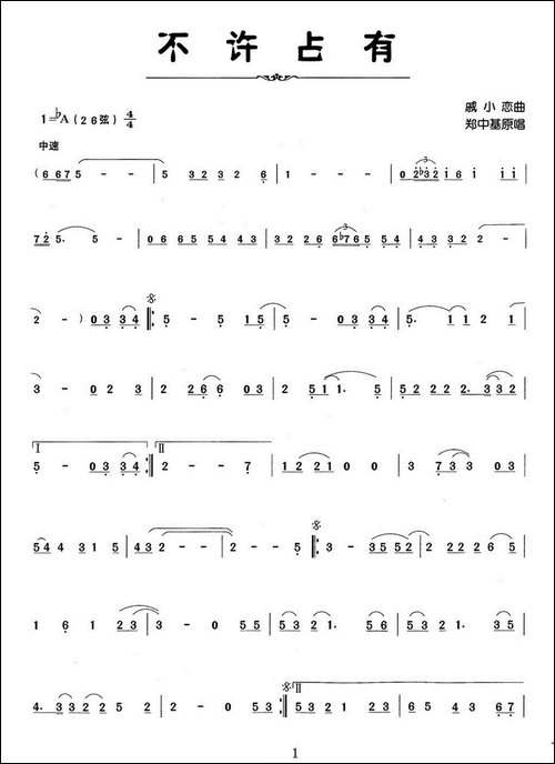 不许占有-胡琴