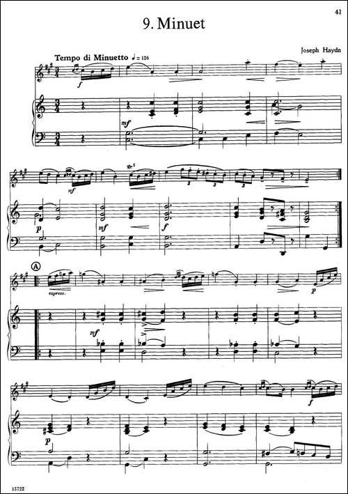 15首古典萨克斯独奏曲：9、Minuet-中音萨克斯+钢-胡琴