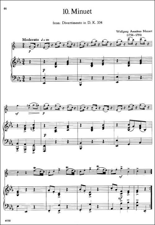 15首古典萨克斯独奏曲：10、Minuet-中音萨克斯+-胡琴