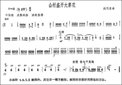 山村盛开大寨花-胡琴