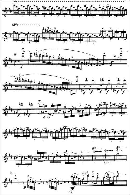 D大调小提琴协奏曲-二胡移植五线谱-胡琴