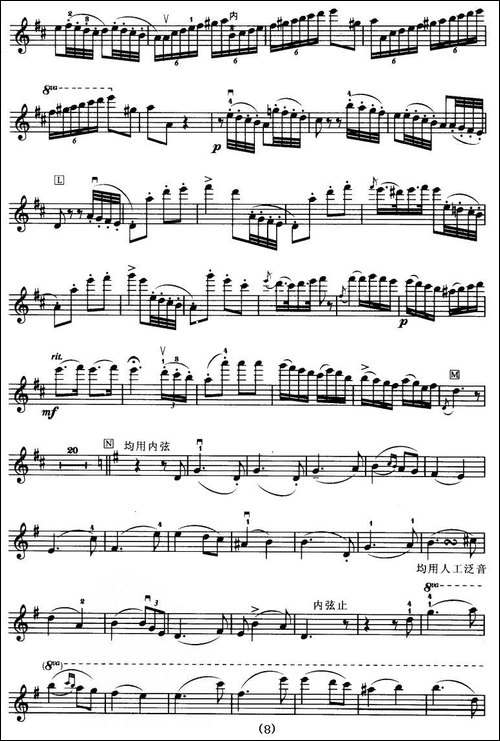 D大调小提琴协奏曲-二胡移植五线谱-胡琴