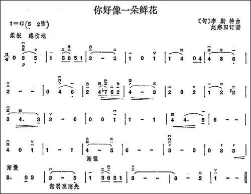 你好像一朵鲜花-胡琴