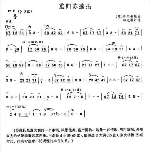 重归苏莲托-胡琴