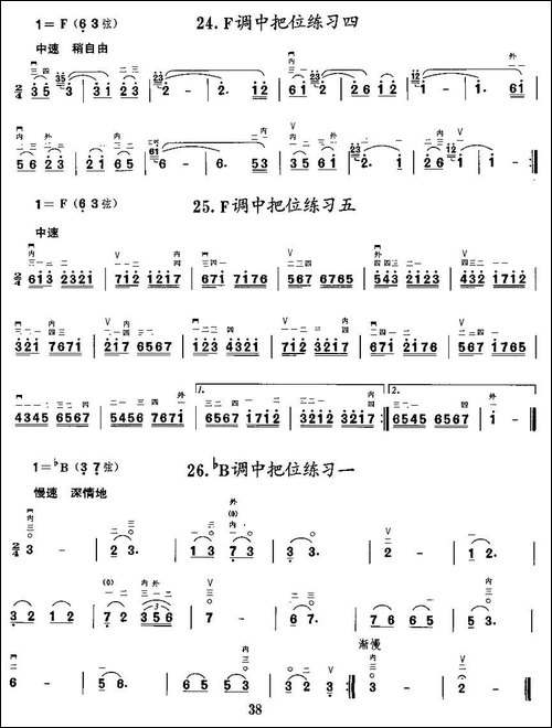 二胡微型练习曲：各调中把位练习-胡琴