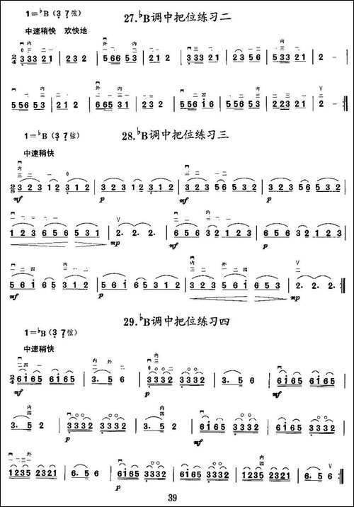 二胡微型练习曲：各调中把位练习-胡琴
