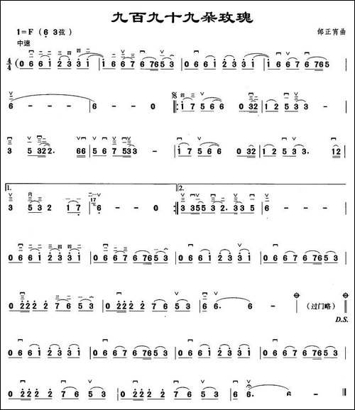 九百九十九朵玫瑰-胡琴