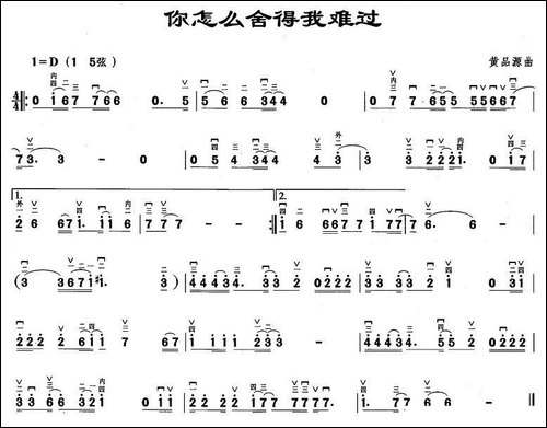 你怎么舍得我难过-胡琴