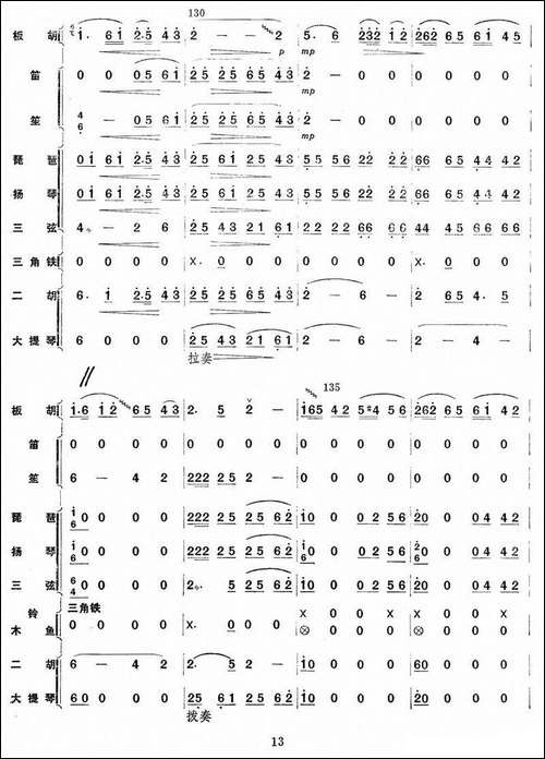 秦川新歌-板胡独奏+乐队伴奏总谱-胡琴