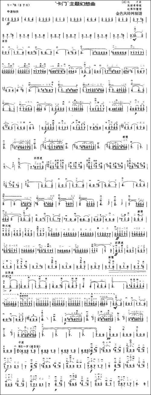 卡门主题幻想曲-胡琴