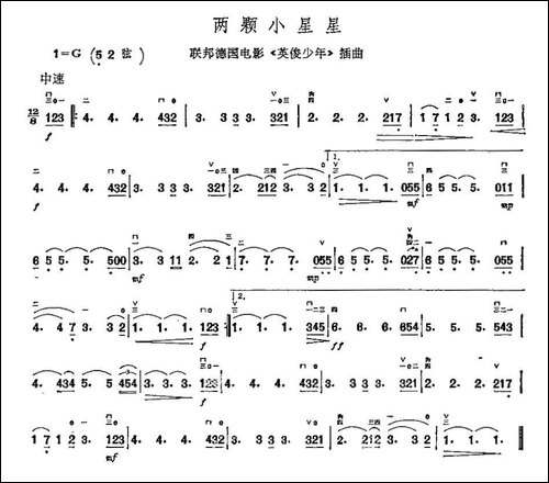 两颗小星星-胡琴