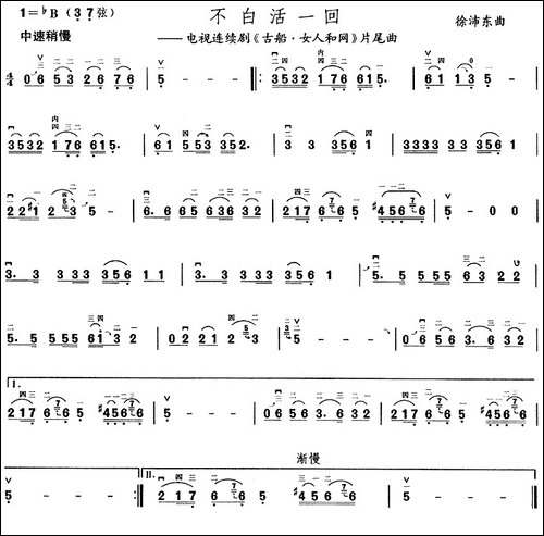 不白活一回-电视剧《古船·女人和网》片尾曲-胡琴