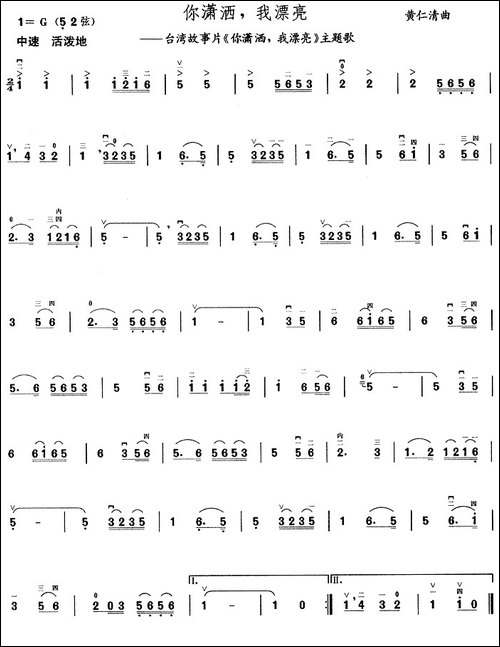 你潇洒我漂亮-同名电影主题曲-胡琴