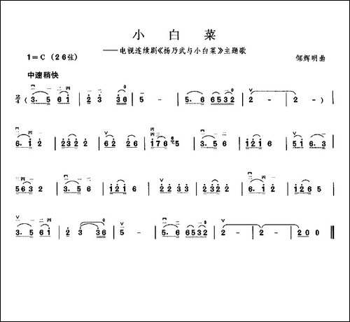 小白菜-电视剧《杨乃武与小白菜》主题曲-胡琴