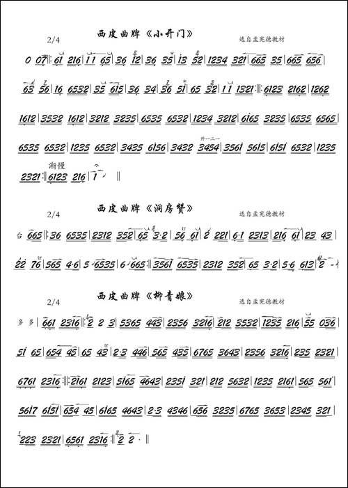 京剧西皮曲牌：小开门、洞房赞、柳青娘-京胡-胡琴