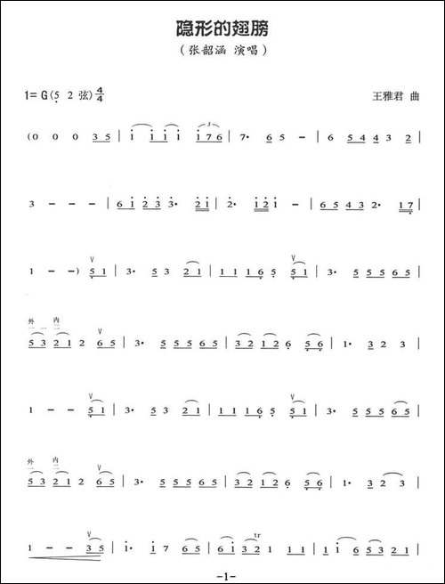 隐形的翅膀-胡琴