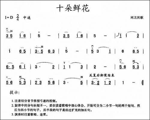 十朵鲜花-胡琴