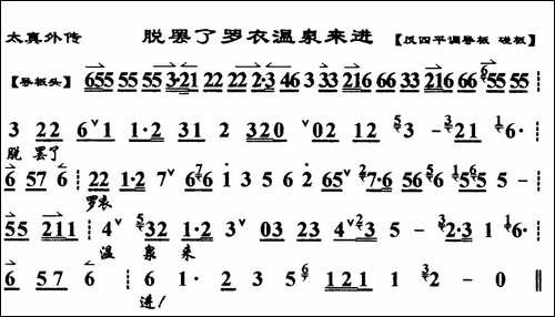 脱罢了罗衣温泉来进-《太真外传》杨玉环唱段、琴谱-京剧唱谱