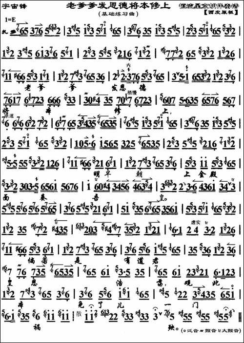 老爹爹发恩德将本修上-《宇宙锋》选段、琴谱-京剧唱谱