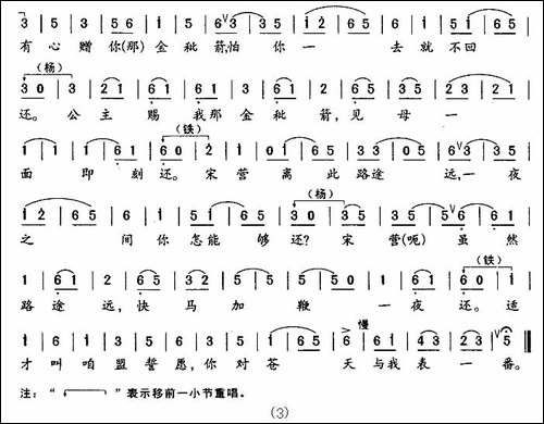 坐宫对唱-《四郎探母》杨四郎、铁镜公主唱段-京剧唱谱