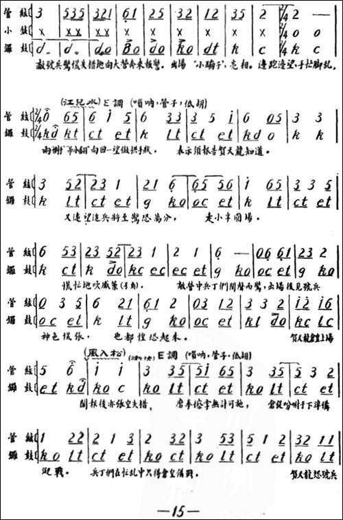 雁荡山·第二场-夜袭，酣战-京剧唱谱