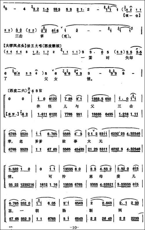 程砚秋唱腔集：《三击掌》-京剧唱谱