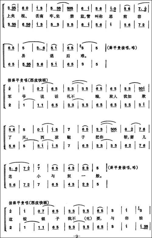 程砚秋唱腔集：《武家坡》-京剧唱谱