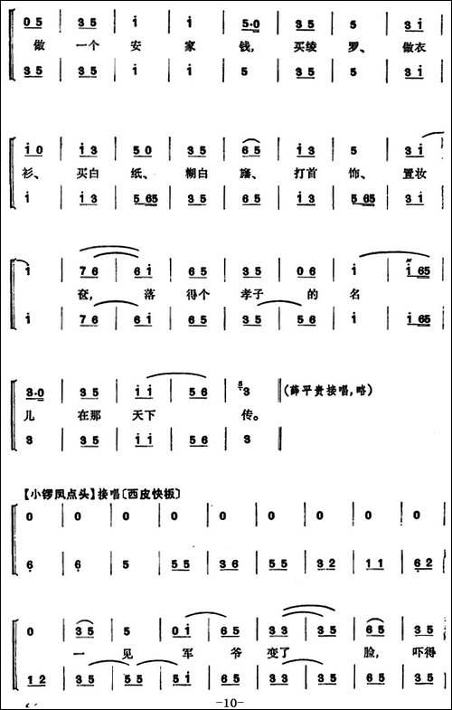 程砚秋唱腔集：《武家坡》-京剧唱谱