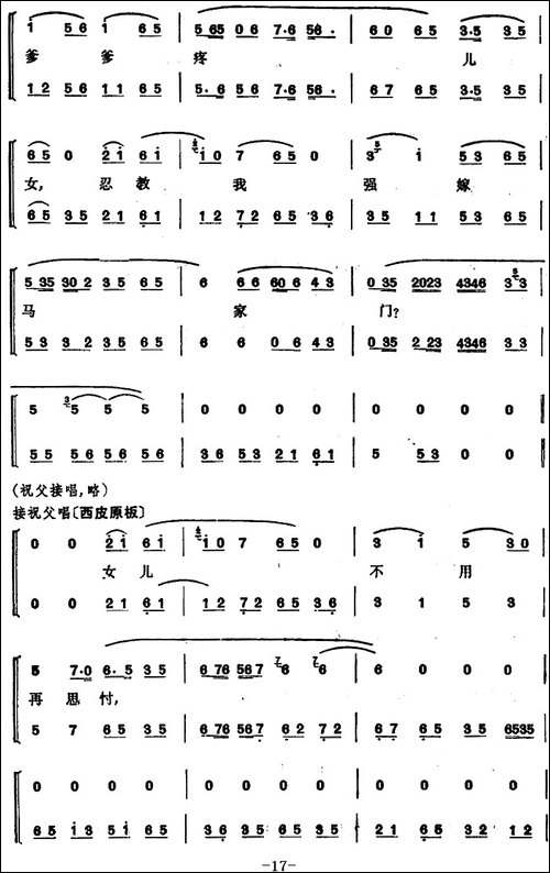 程砚秋唱腔集：《英台抗婚》-京剧唱谱