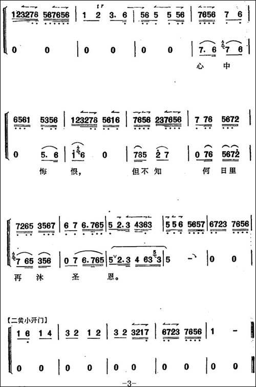 《太真外传》唱腔选：昨日宫中何等宠幸-京剧唱谱