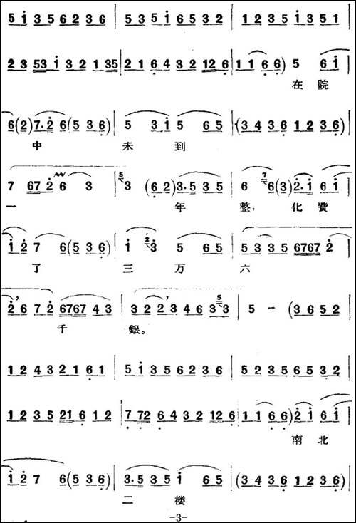 京剧唱腔选·青衣：玉堂春-苏三唱段-京剧唱谱