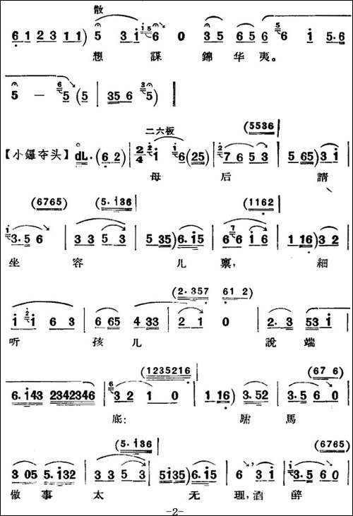京剧唱腔选·青衣：打金枝-昇平公主唱段、路逵震记谱、胡碧兰演-京剧唱谱