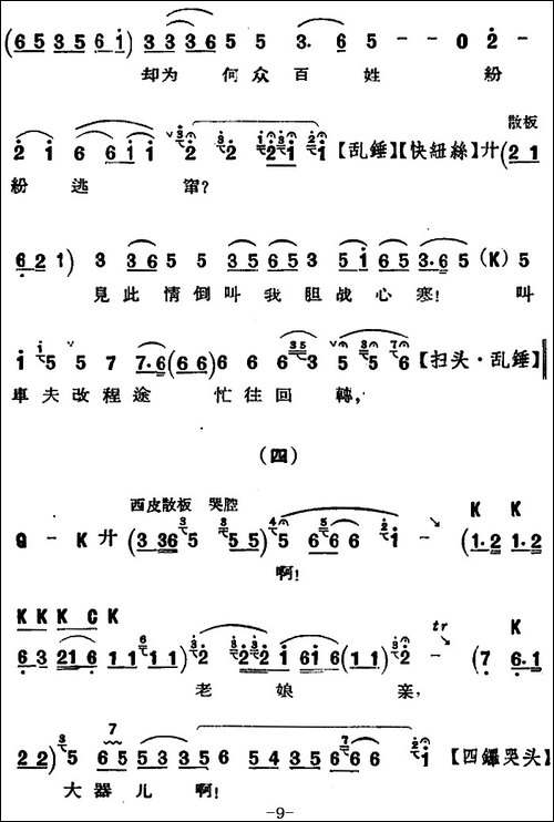 京剧唱腔选·青衣：锁麟囊-薛湘灵唱段-京剧唱谱