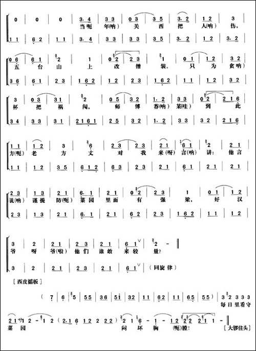 《野猪林》第三场-唱谱-京剧唱谱
