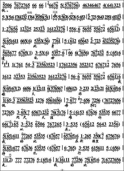 顿然间禁不住泪湿襟袖-《苗青娘》选段、琴谱-京剧唱谱