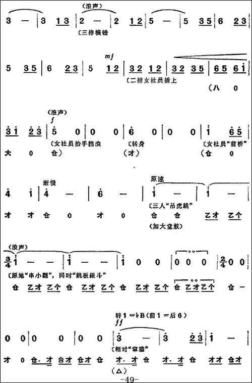 革命现代京剧《龙江颂》全剧主旋律乐谱之第五场-抢险合龙-京剧唱谱