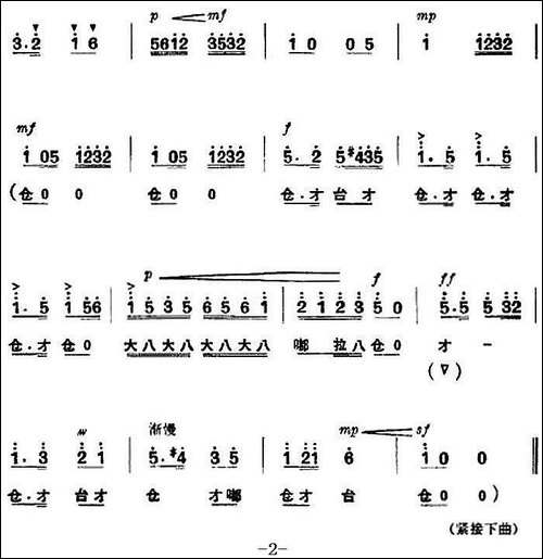 革命现代京剧《杜鹃山》全剧主旋律乐谱之序曲-京剧唱谱