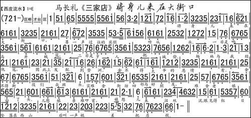 将身儿来在大街口-《三家店》选段、琴谱-京剧唱谱