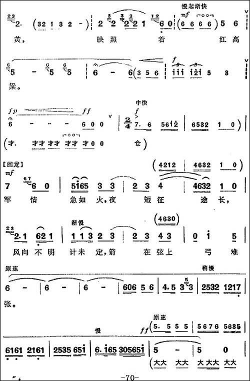革命现代京剧《平原作战》全剧主旋律乐谱之第八场-青纱帐里-京剧唱谱
