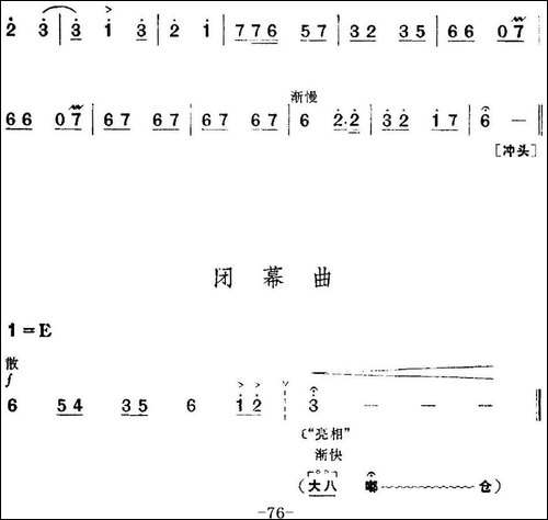 革命现代京剧《红色娘子军》全剧主旋律乐谱之第三场-里应外合-京剧唱谱