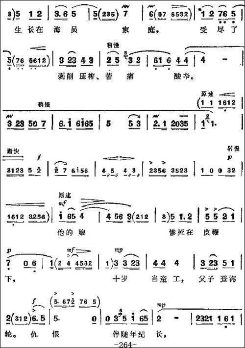 革命现代京剧《红色娘子军》主要唱段：英勇奋战为人民-第四场-连-京剧唱谱
