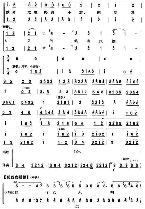 想当初老子的队伍才开张-《沙家滨·智斗》唱段-京剧唱谱