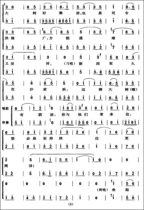 想当初老子的队伍才开张-《沙家滨·智斗》唱段-京剧唱谱