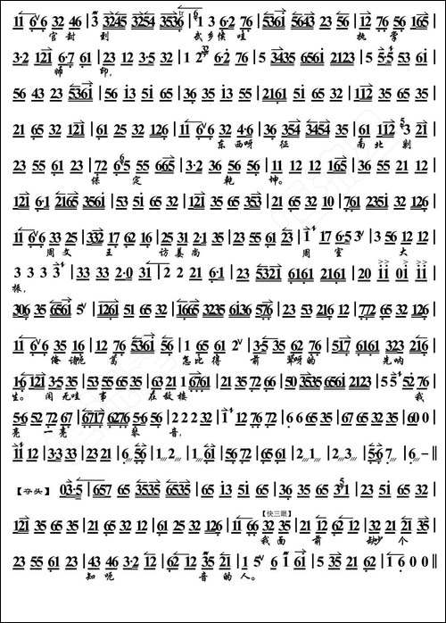 我本是卧龙岗散淡的人-京剧《空城计》诸葛亮唱段、琴谱、恒流星-京剧唱谱