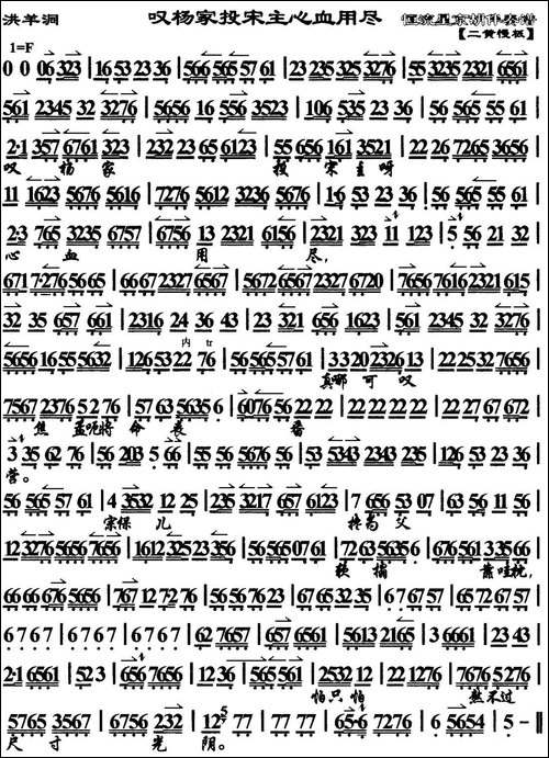 叹杨家投宋主心血用尽-《洪羊洞》杨延昭唱段、琴谱-京剧唱谱