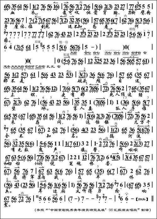一霎时顿觉得身躯寒冷-《春闺梦》选段、琴谱-京剧唱谱