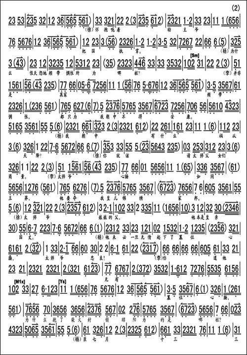 李艳妃坐昭阳-《大探二·二进宫》选段、琴谱-京剧唱谱