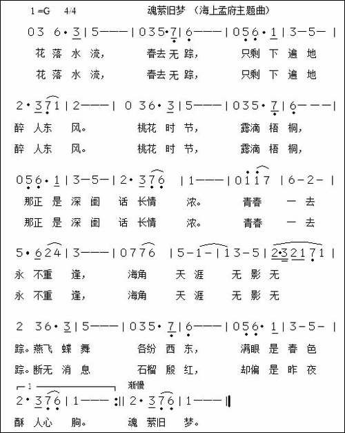 魂萦旧梦-电视剧《海上孟府》插曲