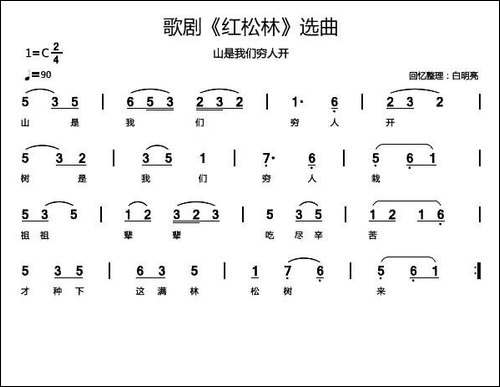 歌剧《红松林》选曲4首