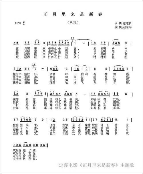 正月里来是新春-张建新-词曲